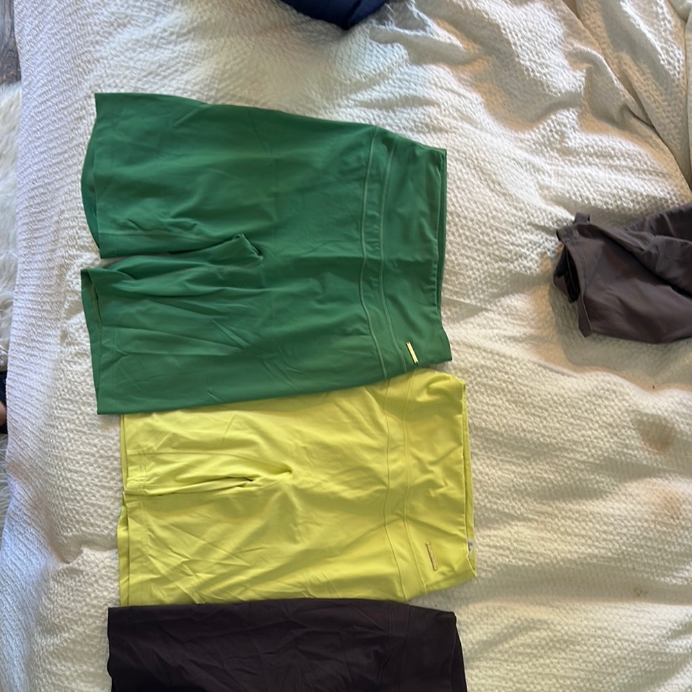 Gymshark Whitney Simmons collection: Green and Yellow Athletic Shorts